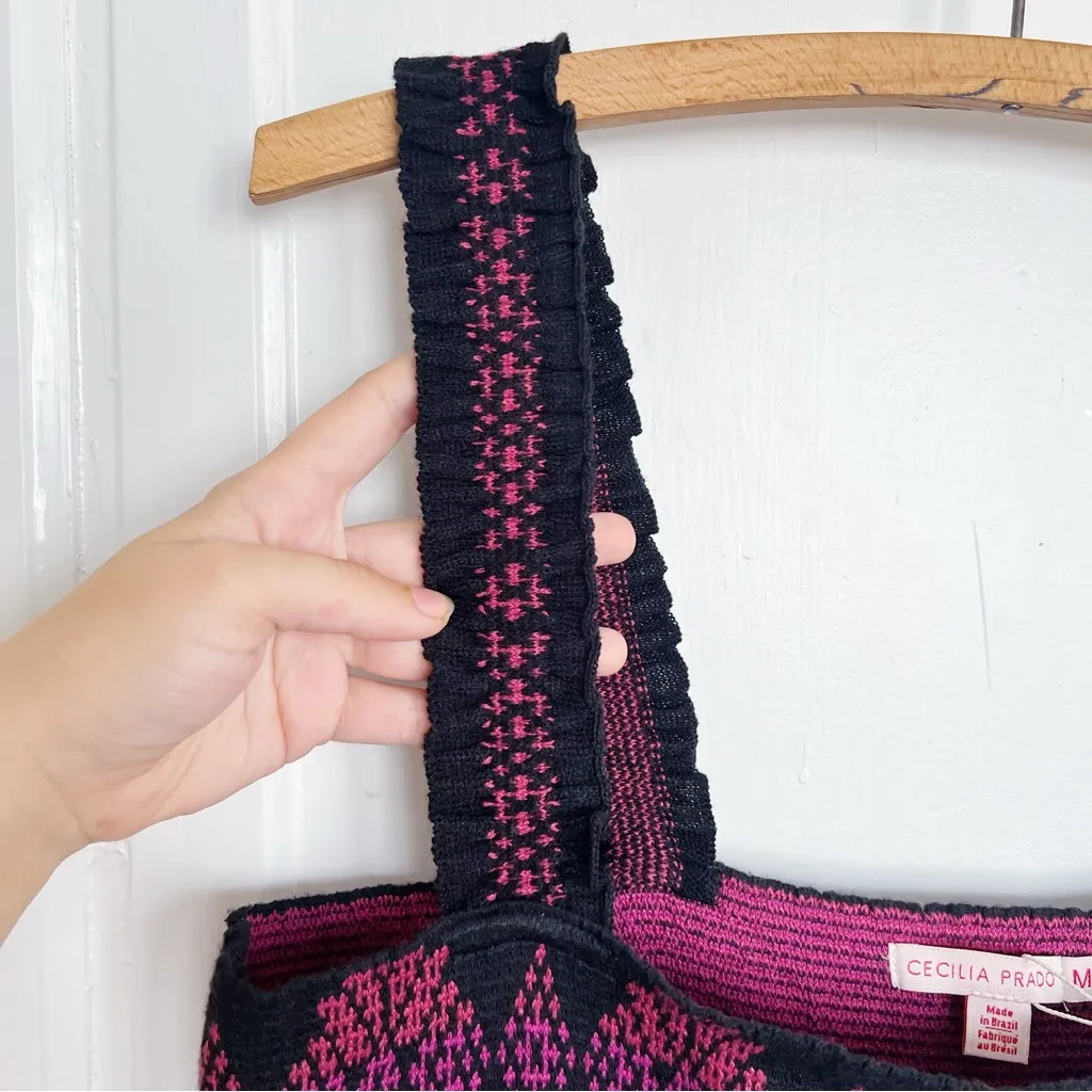 Cecilia Prado • Anthropologie Peregrine Abstract Midi Dress tiered black purple - Image 7