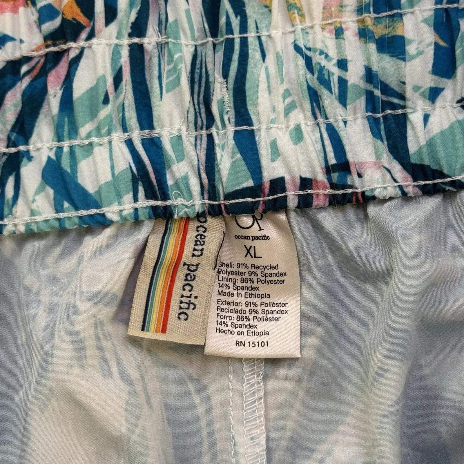 Ocean Pacific Women's Board Shorts Tropical Beach California Surf Leaf XL NWT - Image 4