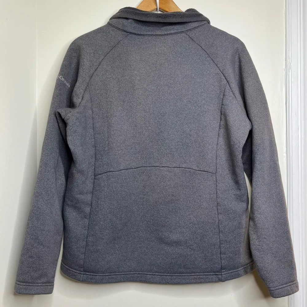 Columbia Gray Pullover Sweatshirt Top Women’s XL 4 Button Neck Kangaroo Pocket - Image 5