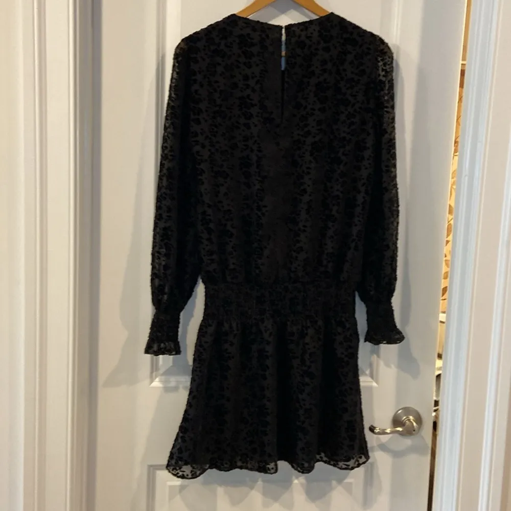 Parker velvet burnout dress, Carmindy smoked ruffle floral frills, size S - Image 8