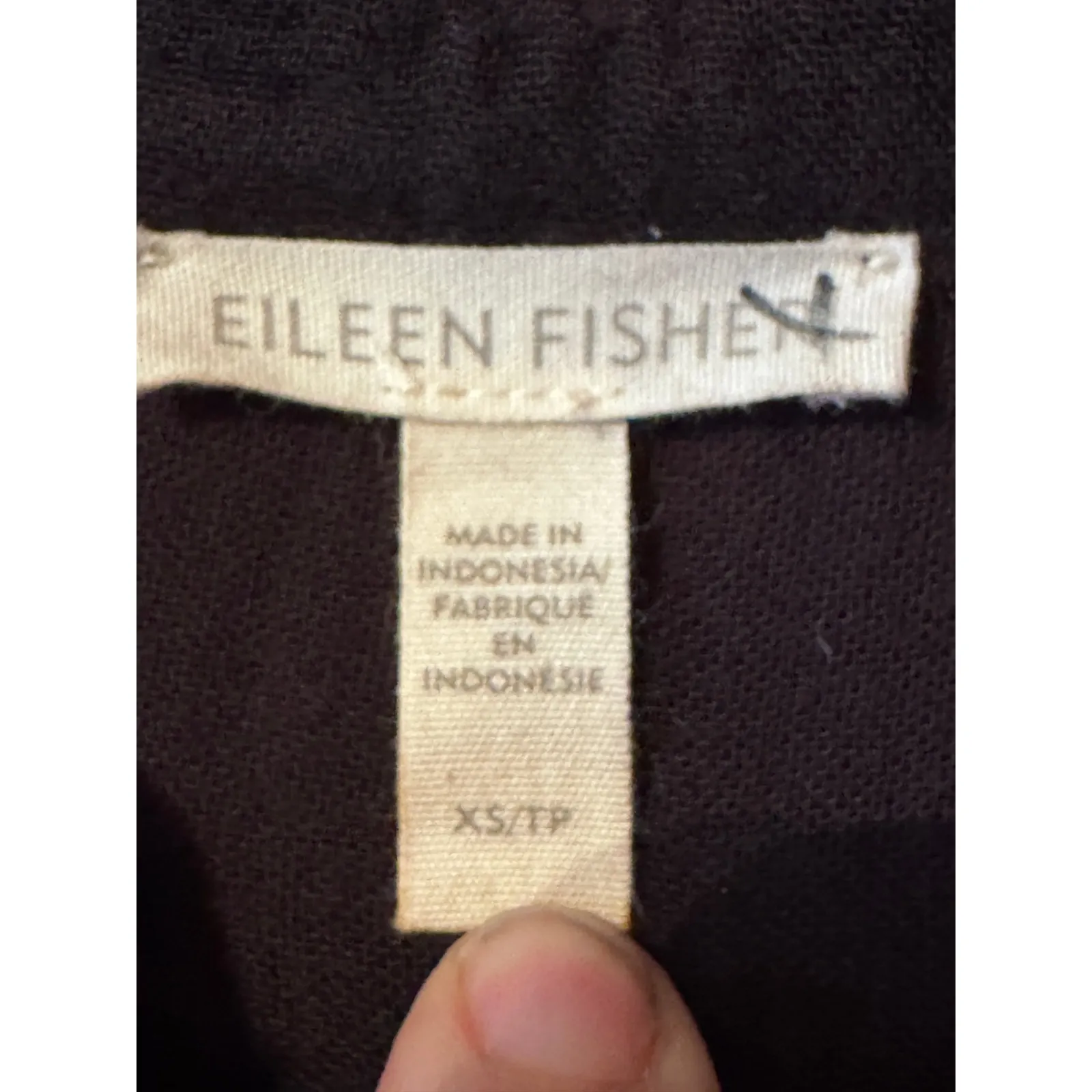 Eileen Fisher Dark Black 100% Cotton Gauze Long Sleeve Casual Everyday - Image 4