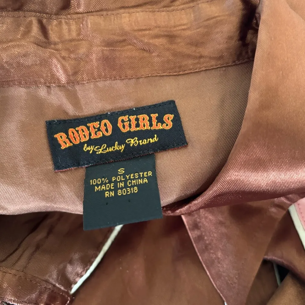 Rodeo Girls By Lucky Brand Brown and Pink Cowboy theme Small Top - Image 9
