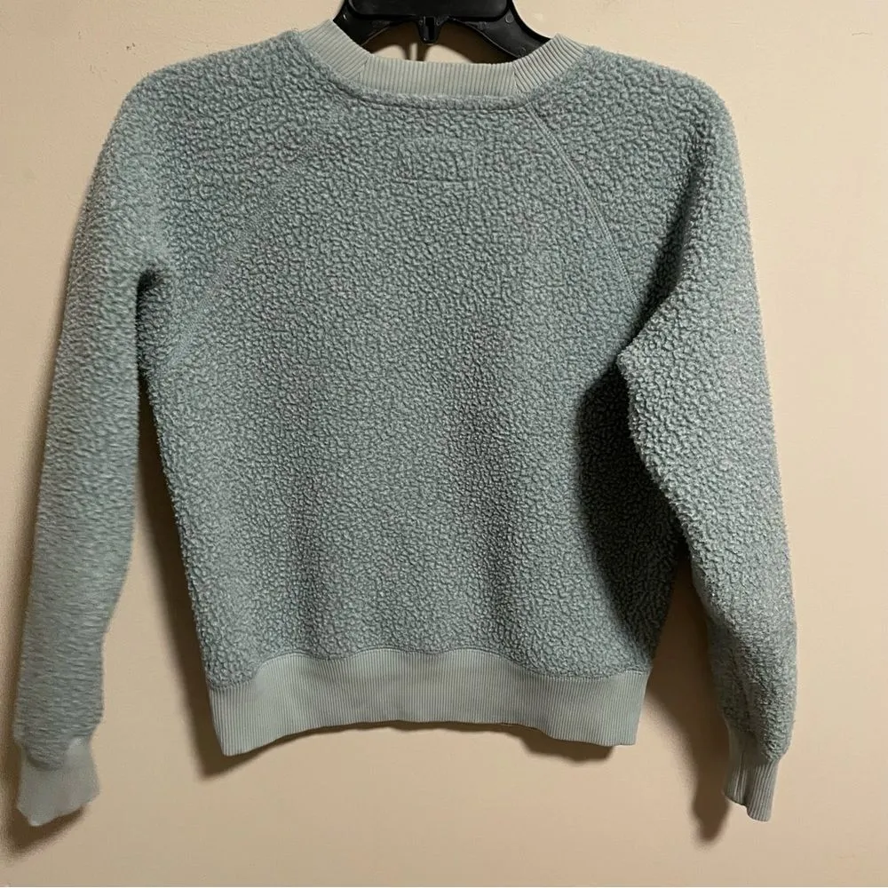 Everlane The ReNew Fleece Raglan Sweatshirt in Pale Sage- Size XS - Image 7