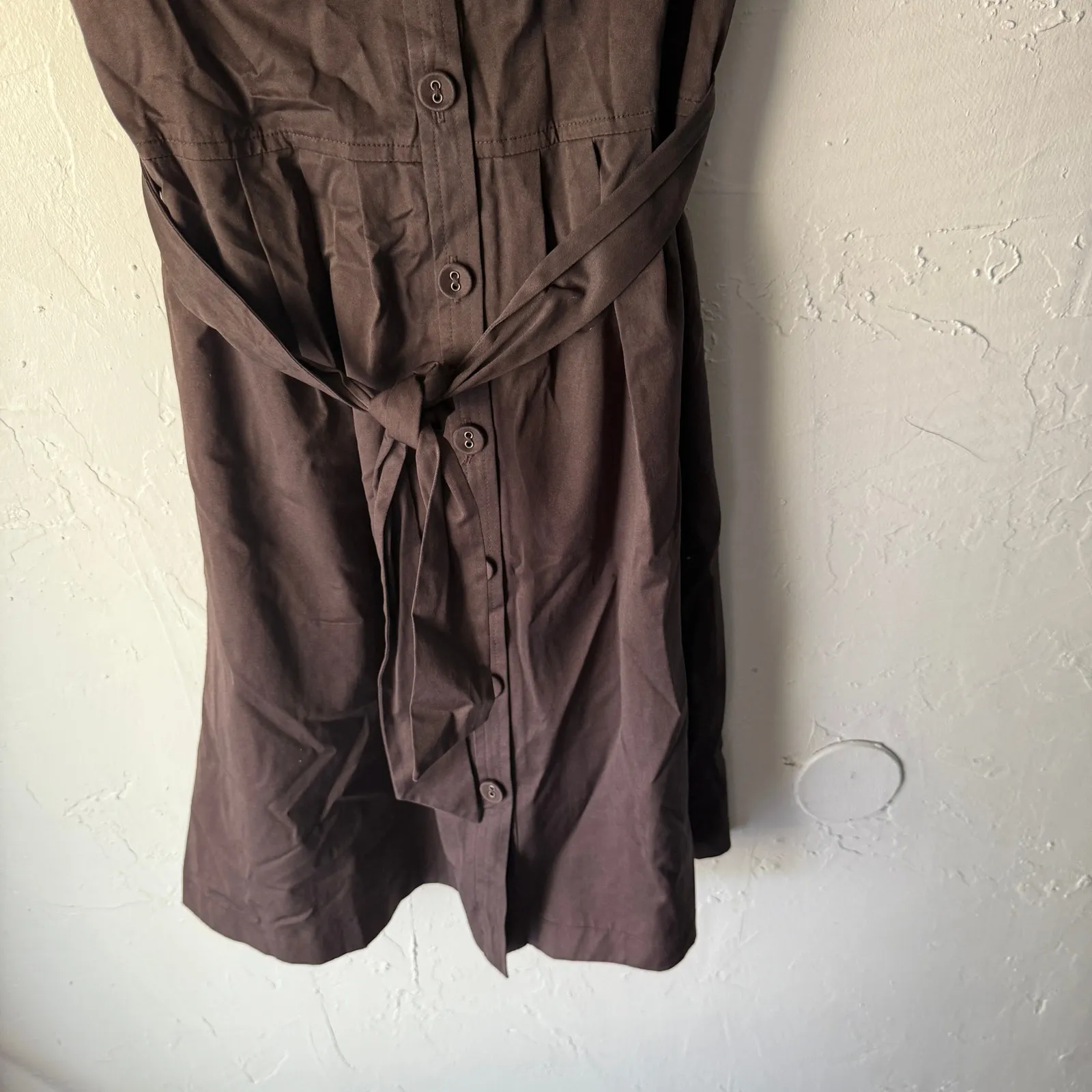 Merona Collection Brown Belted Shirt‎ Dress Size 4 Y2K Utility Style - Image 3
