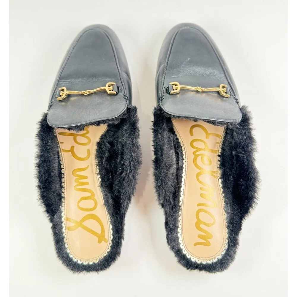 Sam Edelman Linnie Bit Mule Shoes Womens Black Leather Flat Slip On Sandals 7.5 - Image 5