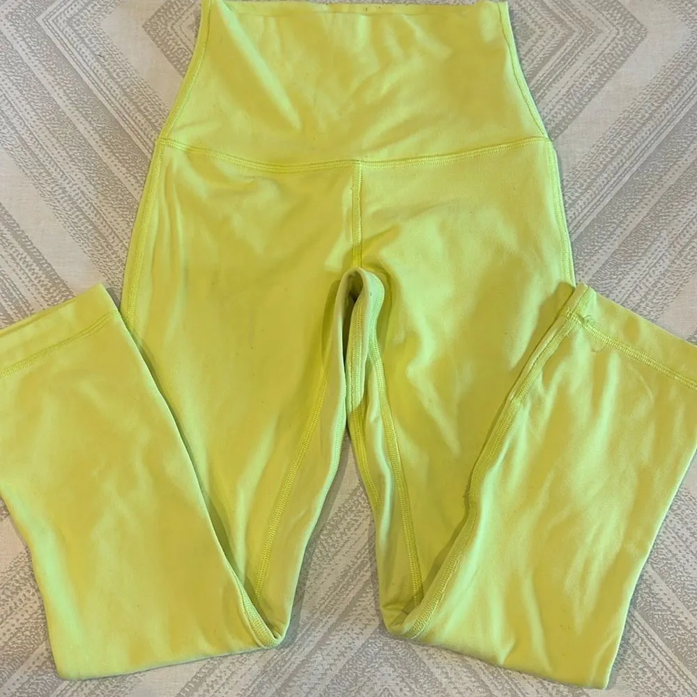 Lululemon Women’s Neon Yellow High Waist Leggings - Size 0 - Image 2