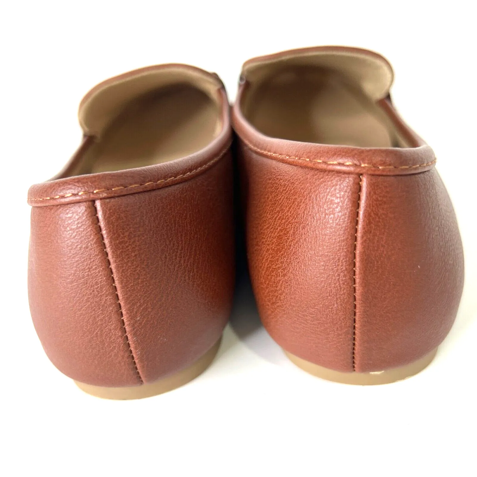 New York & Company Harleigh Square Toe Loafers Classic Minimalist‎ Casual 8.5 Brown - Image 5