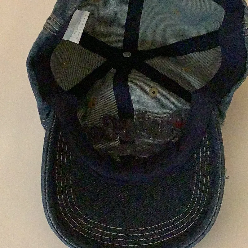 Punta Cana Denim Blue Distressed Women’s Cap. Preloved - Image 5
