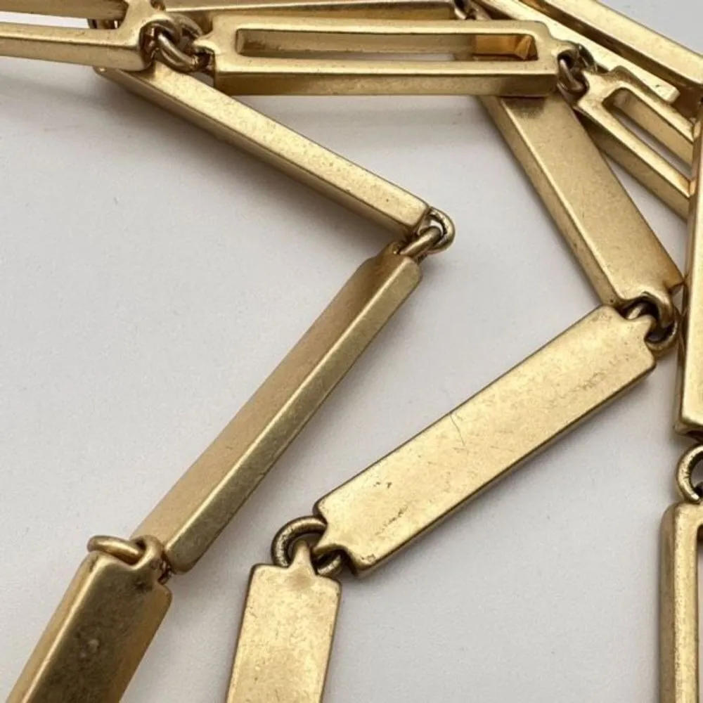 Stella & Dot Jaya Tortoiseshell Necklace Gold Paper clip‎ chain career statement - Image 8