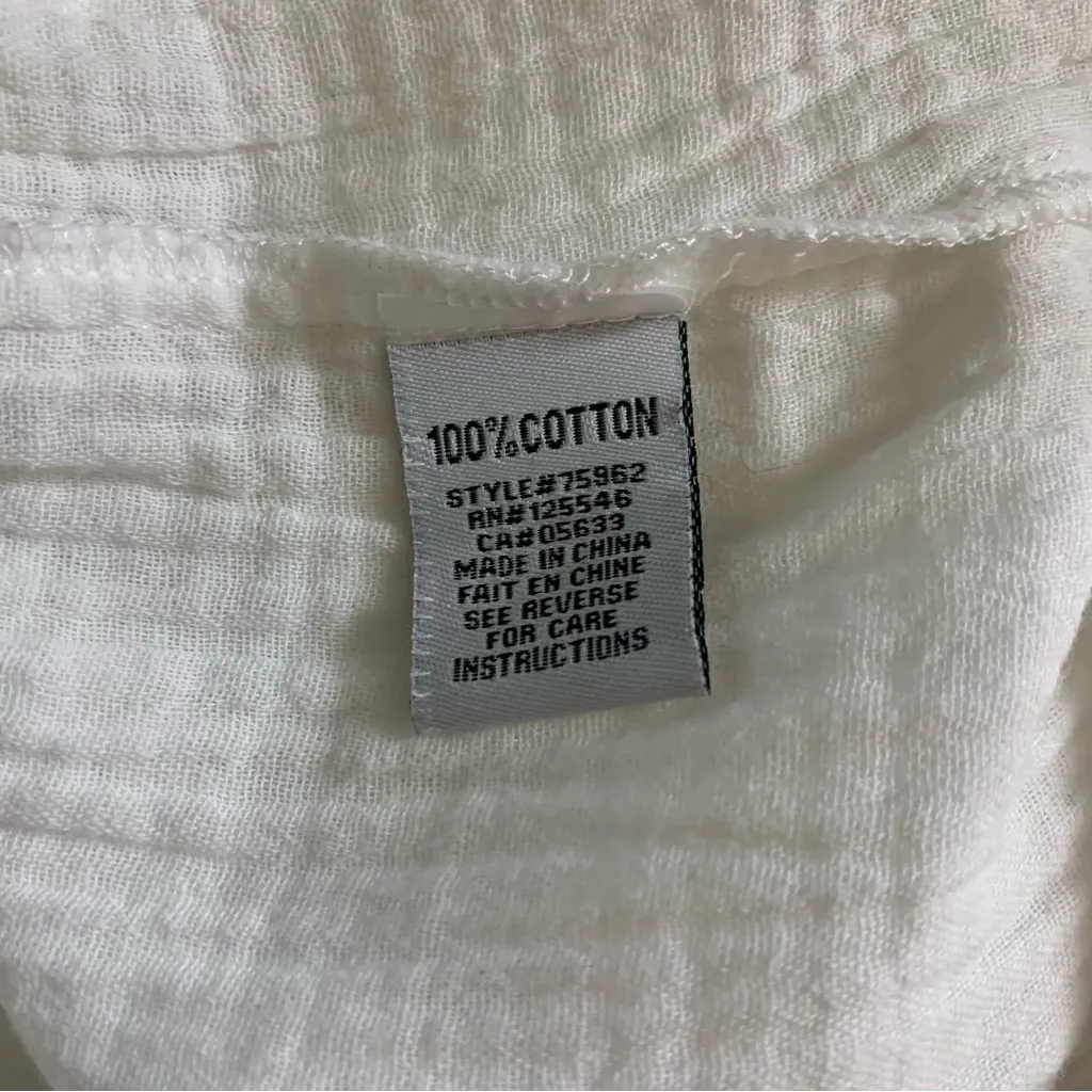 Habitat White Cotton Gauze Cropped Pants S Lightweight Casual Summer‎ - Image 6