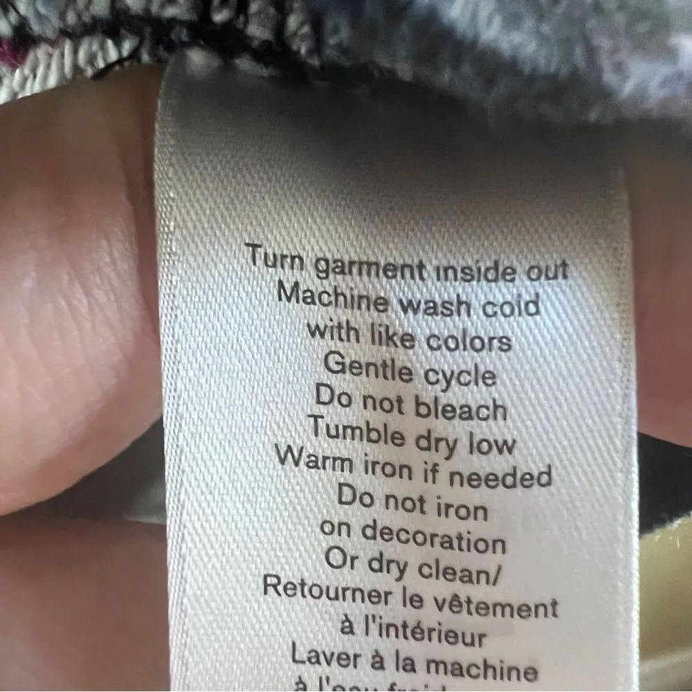 Rag and Bone Womens Black Floral City Pullover Hooded Hoodie Size Small Cozy - Image 7