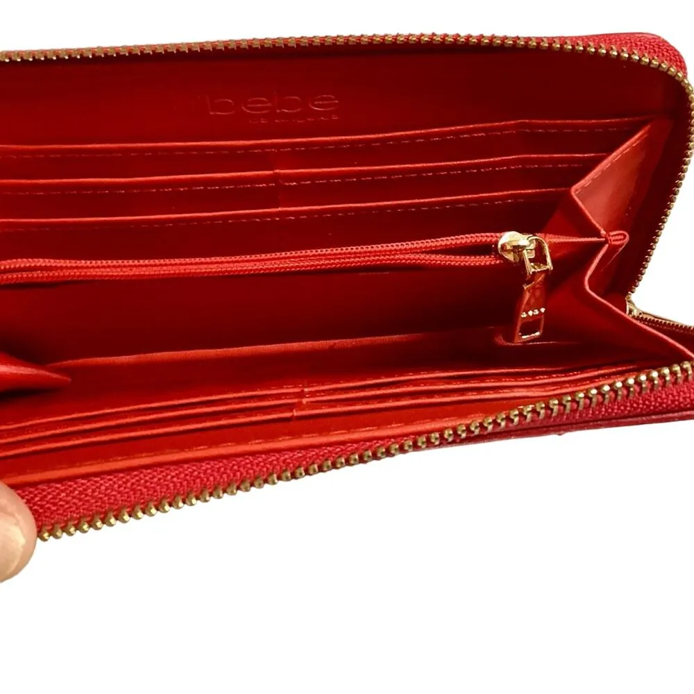 NWOT Bebe Kayla Zip Around Wallet, Ruby Red - Image 4