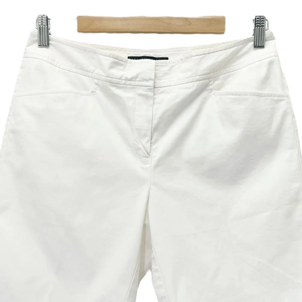 Lafayette 148 Shorts White Stretch Cotton Poplin 8” Bermuda Short Women’s Size 4 - Image 4