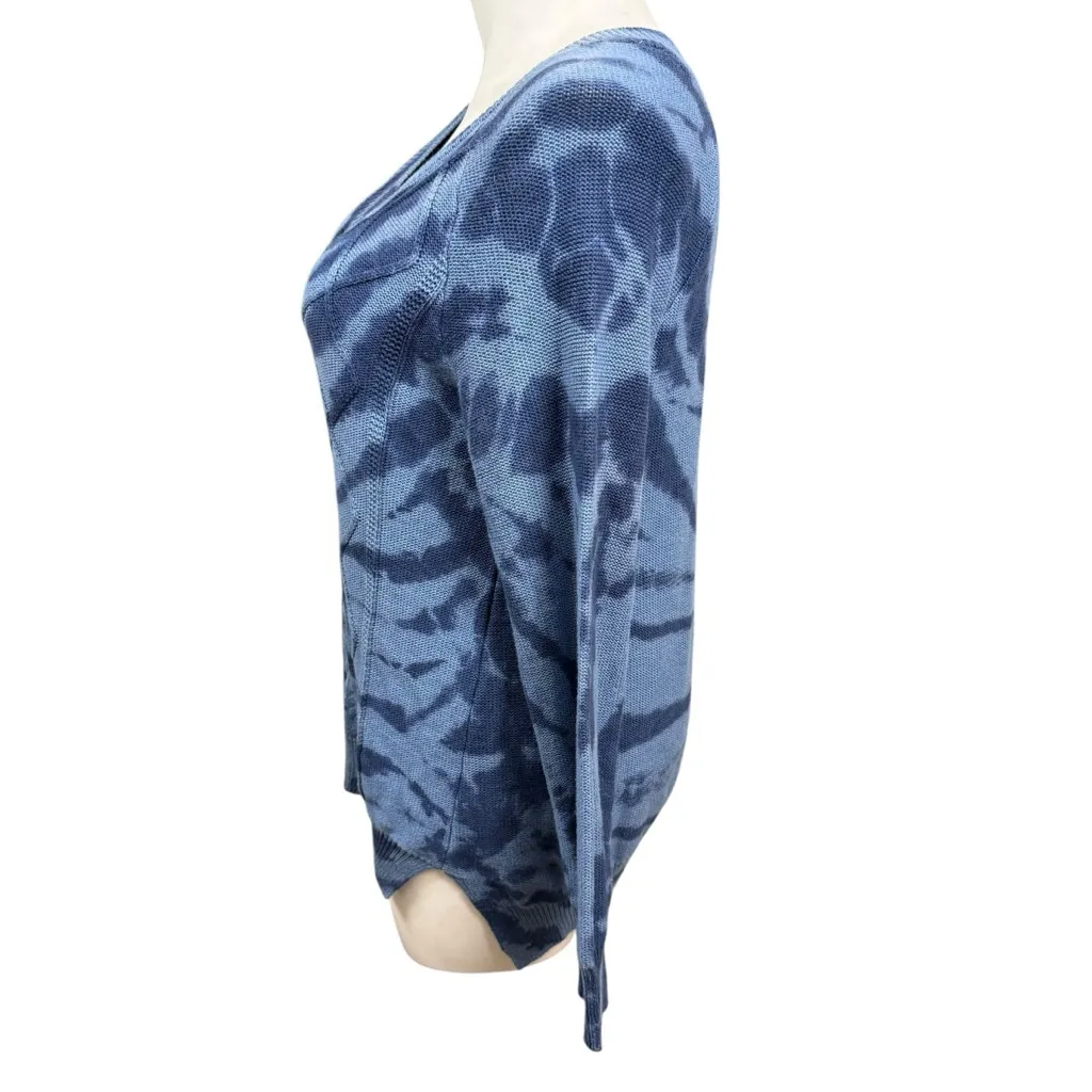 NWT Wonderly Blue Tie Dye Cable Knit Sweater Size Large - Image 6