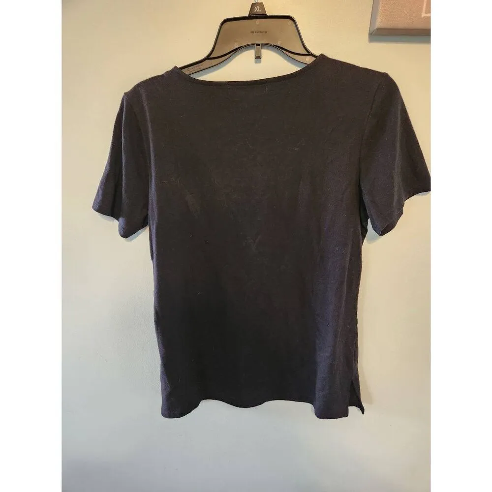 Michael Kors Womens Black Top Double Shoulder Zippers Size Medium - Image 4