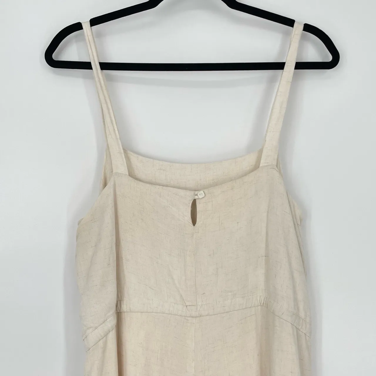 Ecote Womens Cream Medium Rayon‎ Soft Girl Drawstring Waist Summer Jumpsuit Med - Image 8