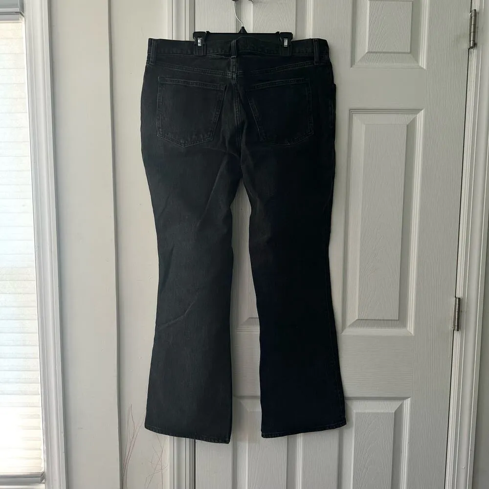 Abercrombie & Fitch Washed Black Grey Ultra High Rise Vintage 70s Flare Jeans 33 - Image 7