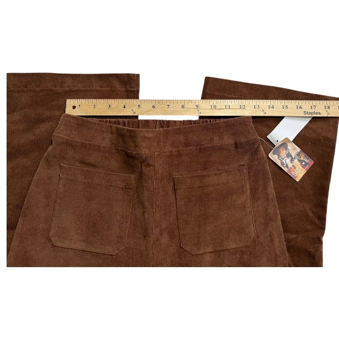 Self Esteem trousers Juniors Women’s 26” medium Corduroy Brown Flared Pants nwt - Image 5