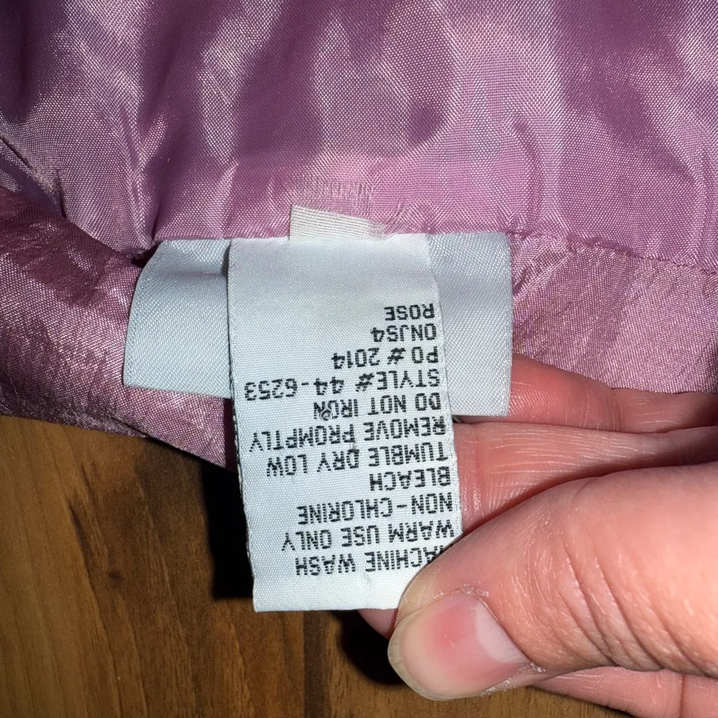 Vintage Blair women’s windbreaker zip up pink jacket‎ embroidered floral medium - Image 6