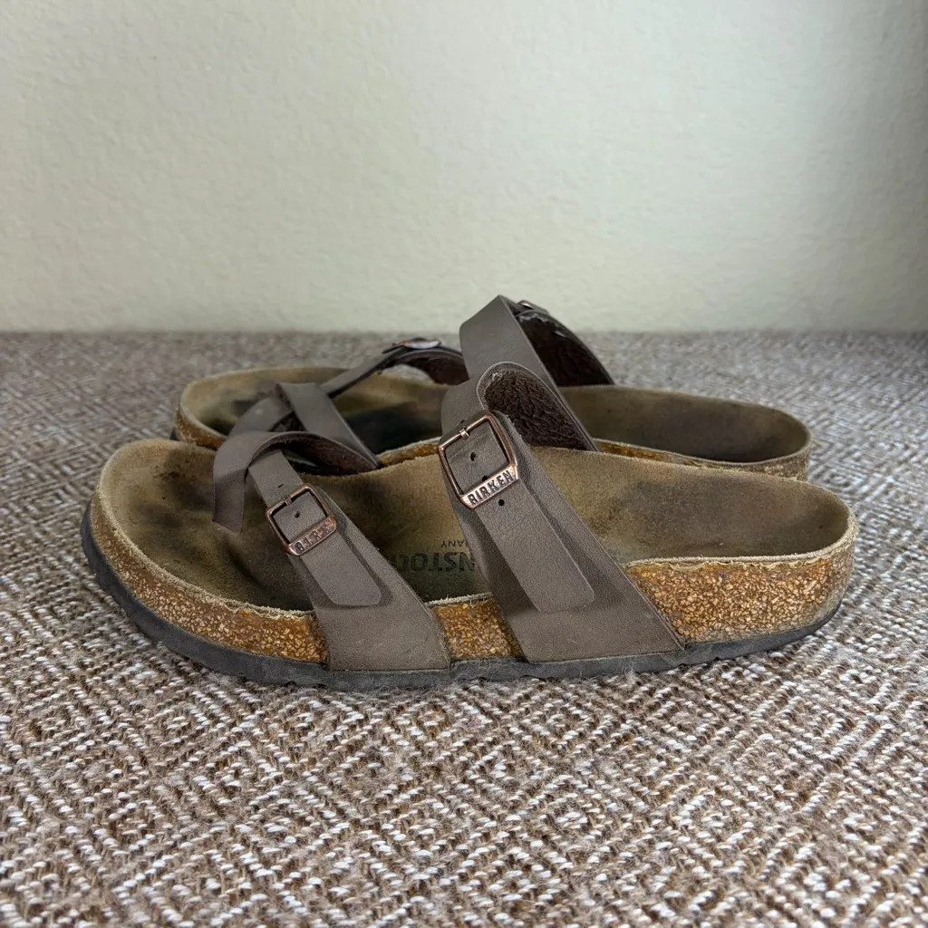 Birkenstock Mayari Birko-Flor Sandal, Brown Size 39 US 8-8.5 Casual Comfy Preppy - Image 4