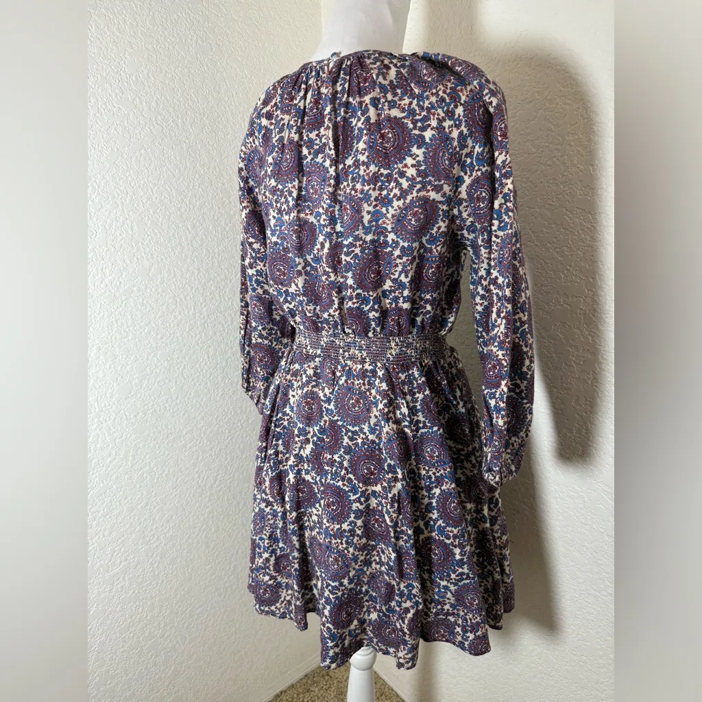 J.Crew Palermo Smocked-Waist Linen Mini Dress in Floral Bouquet, size Small‎ - Image 3