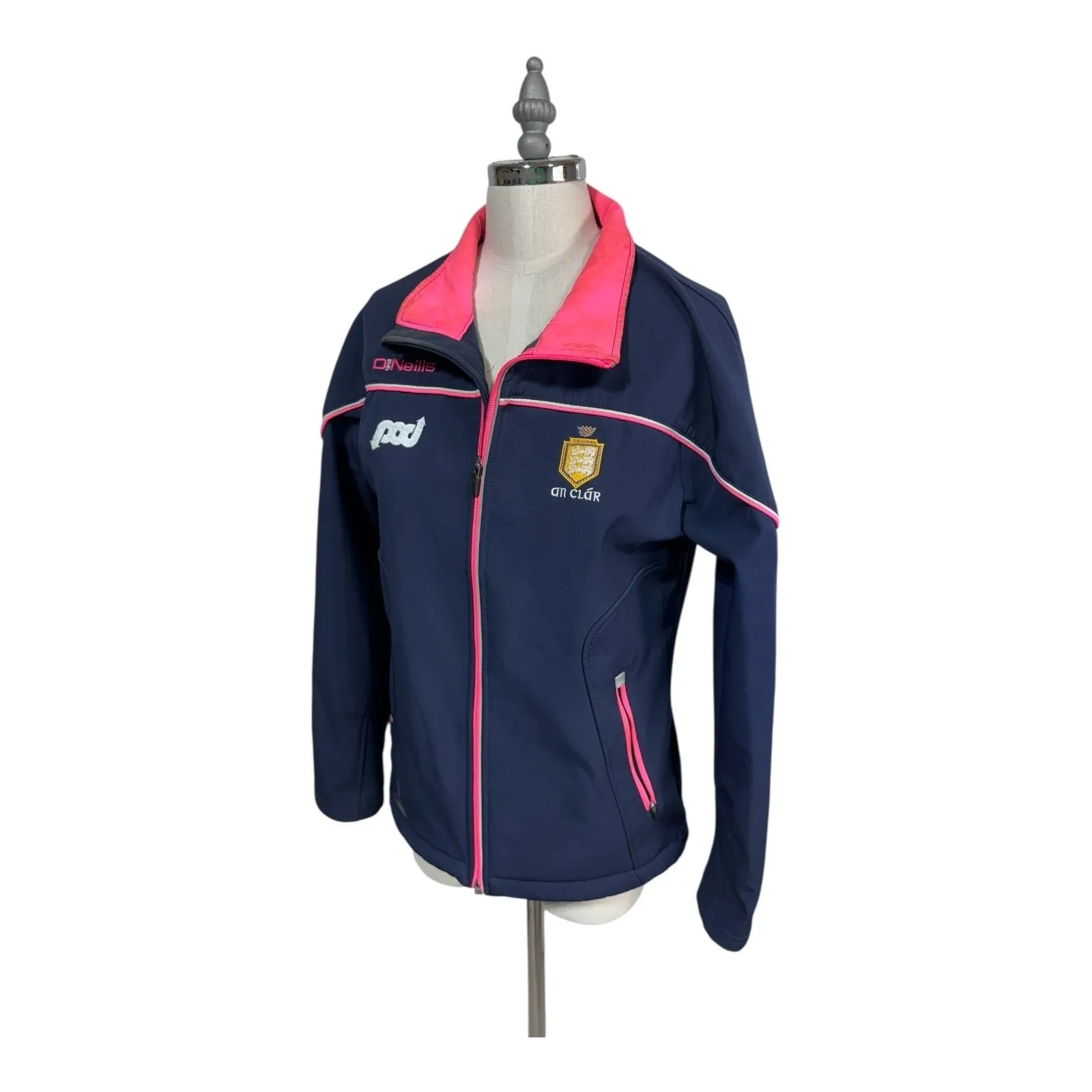 O'Neills Clare GAA Navy‎ Pink Zip Up Softshell Jacket Athletic Sport Women's 10 Blue - Image 2