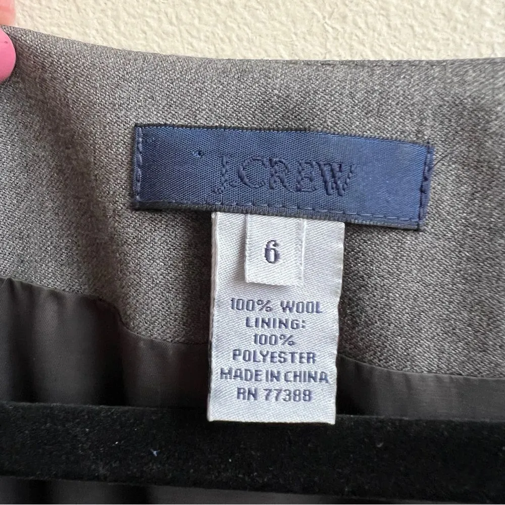 J. Crew Heidi 100% Wool Plaid Surplice Sheath Knee-Length Dress gray Size 6 - Image 5