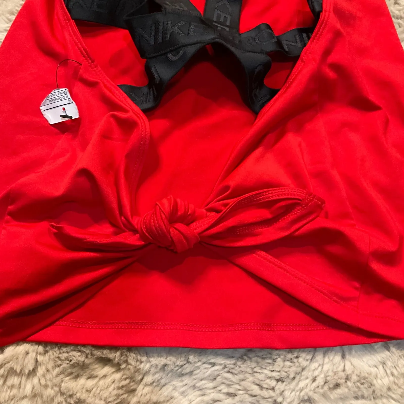 Nike Pro Tank‎ Top Size Small Red Tie Back New Sample Garment - Image 5