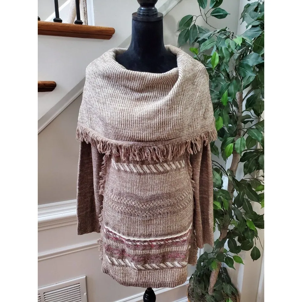 Knox Rose Women's Beige Acrylic Long Sleeve Pullover Knit Sweater Size X-Large - Image 11