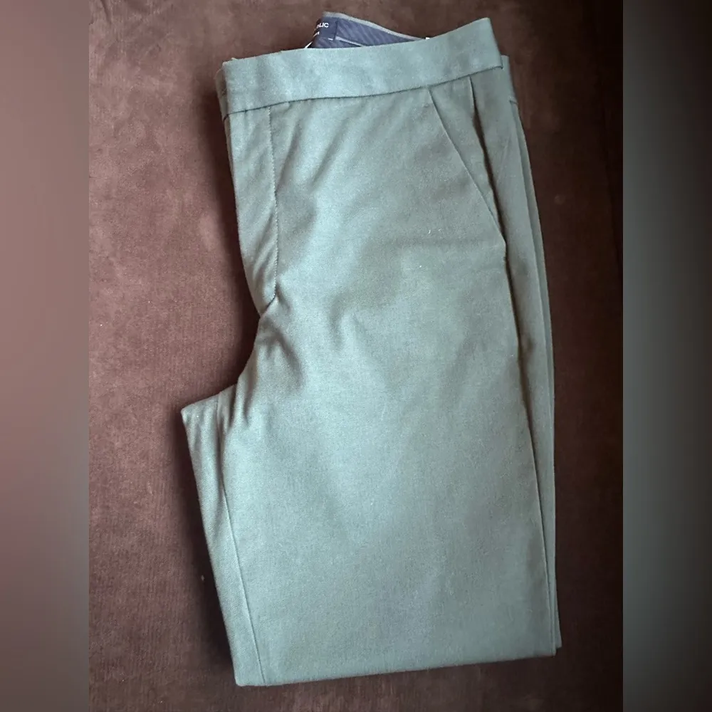 Banana Republic High Rise Slim Ankle Hunter Green Dress With Pockets Pants Sz 8 - Image 3