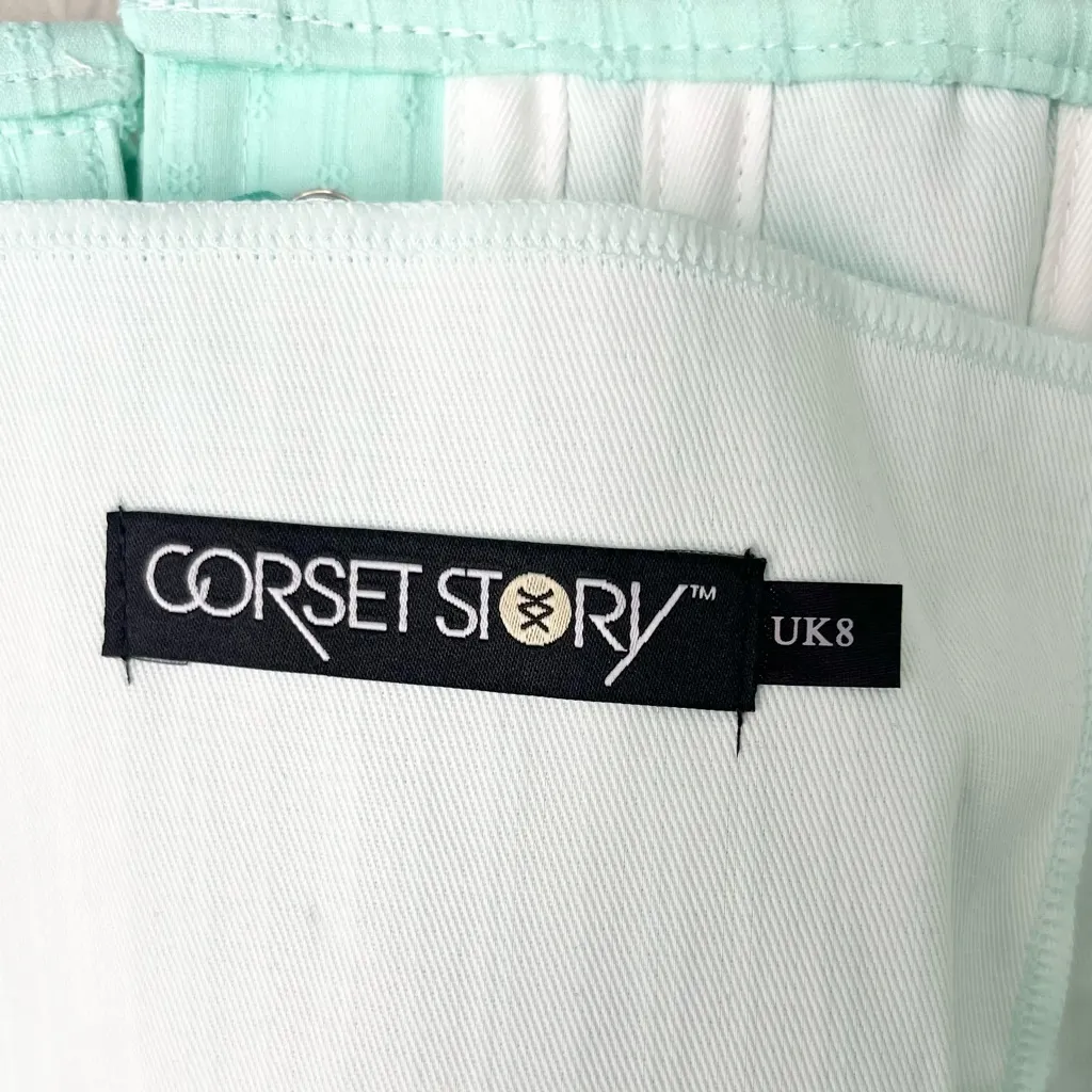 Corset Story Victorian off the shoulder corset mint NEW Fits 26 - Image 15