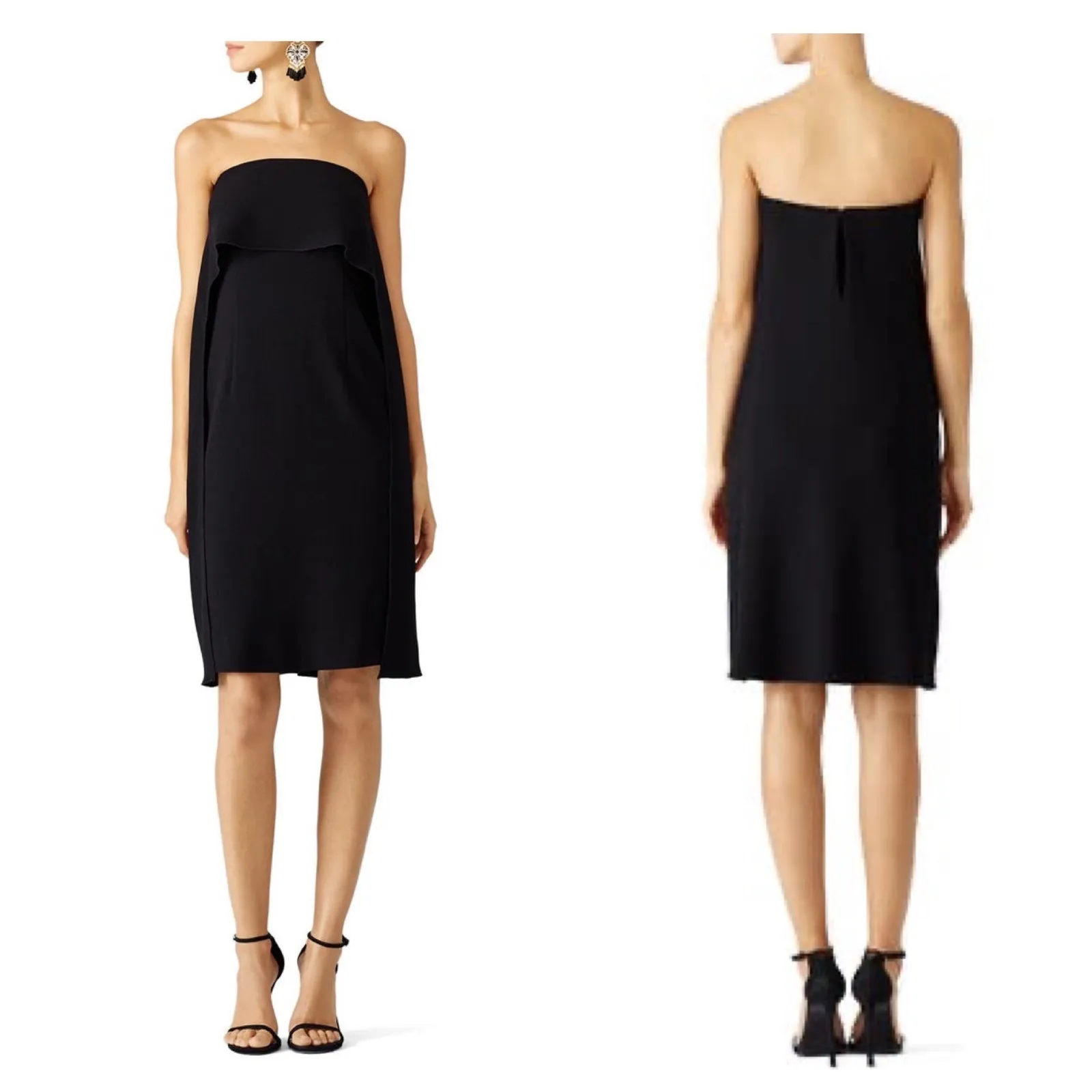 Trina Turk Black Ruffled Genius Strapless Convertible Cocktail Dress Size 4 - Image 8