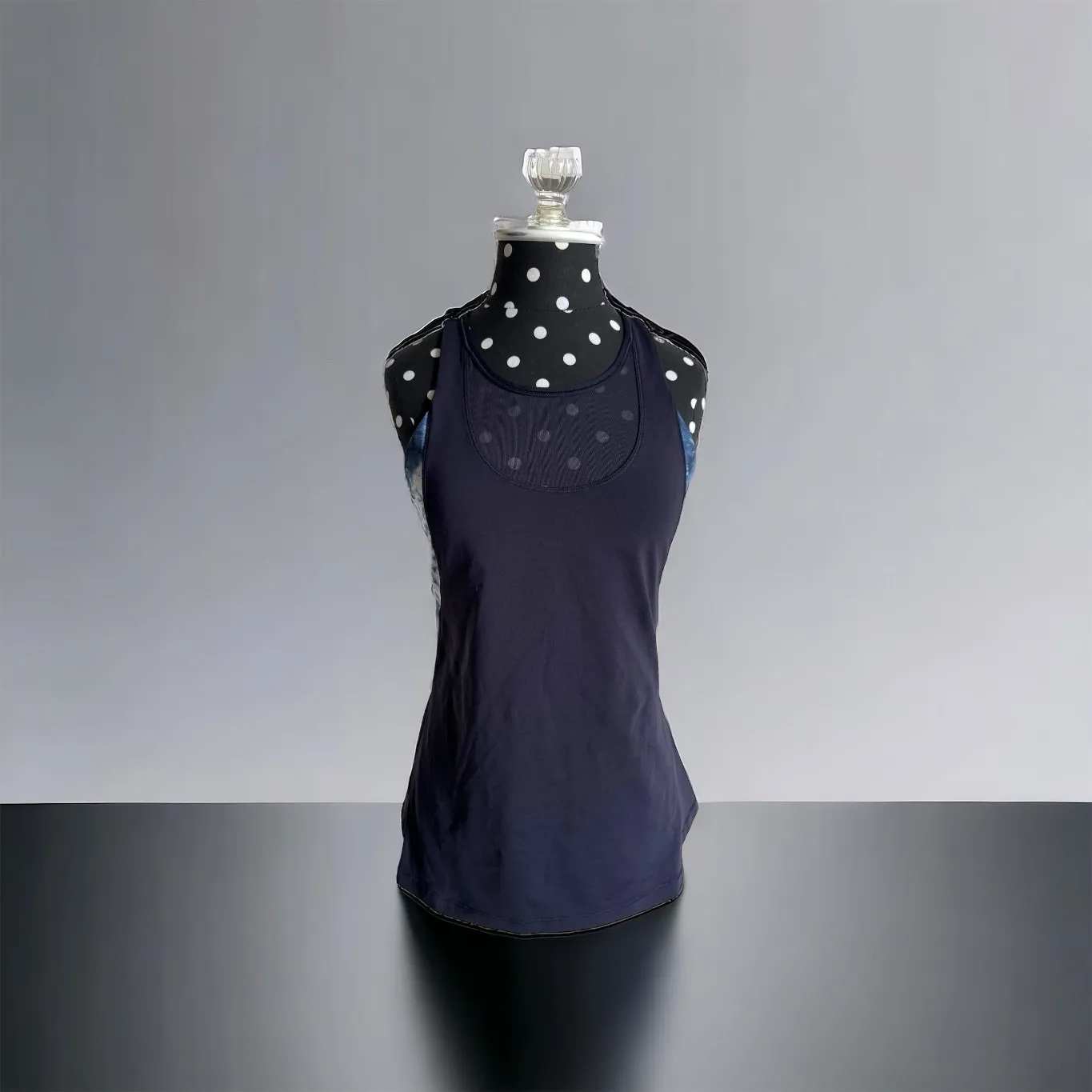 Lululemon Womens Tank Sz 8 Mesh With Me Top Naval Blue‎ Seaside Silver Fox Lake - Image 4