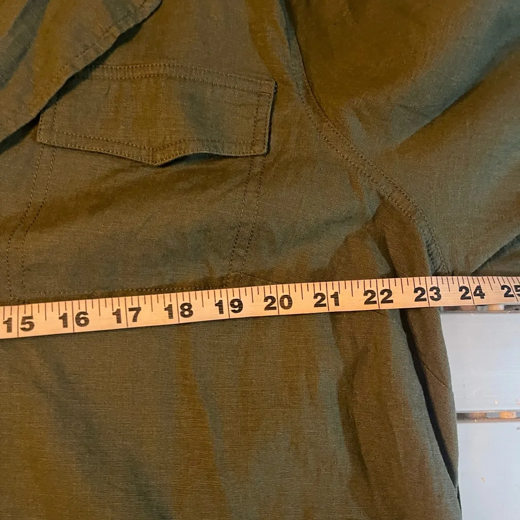 Torrid Olive Green Linen Self Tie Anorak Womens‎ Lagenlook Shirt NWT - Image 7