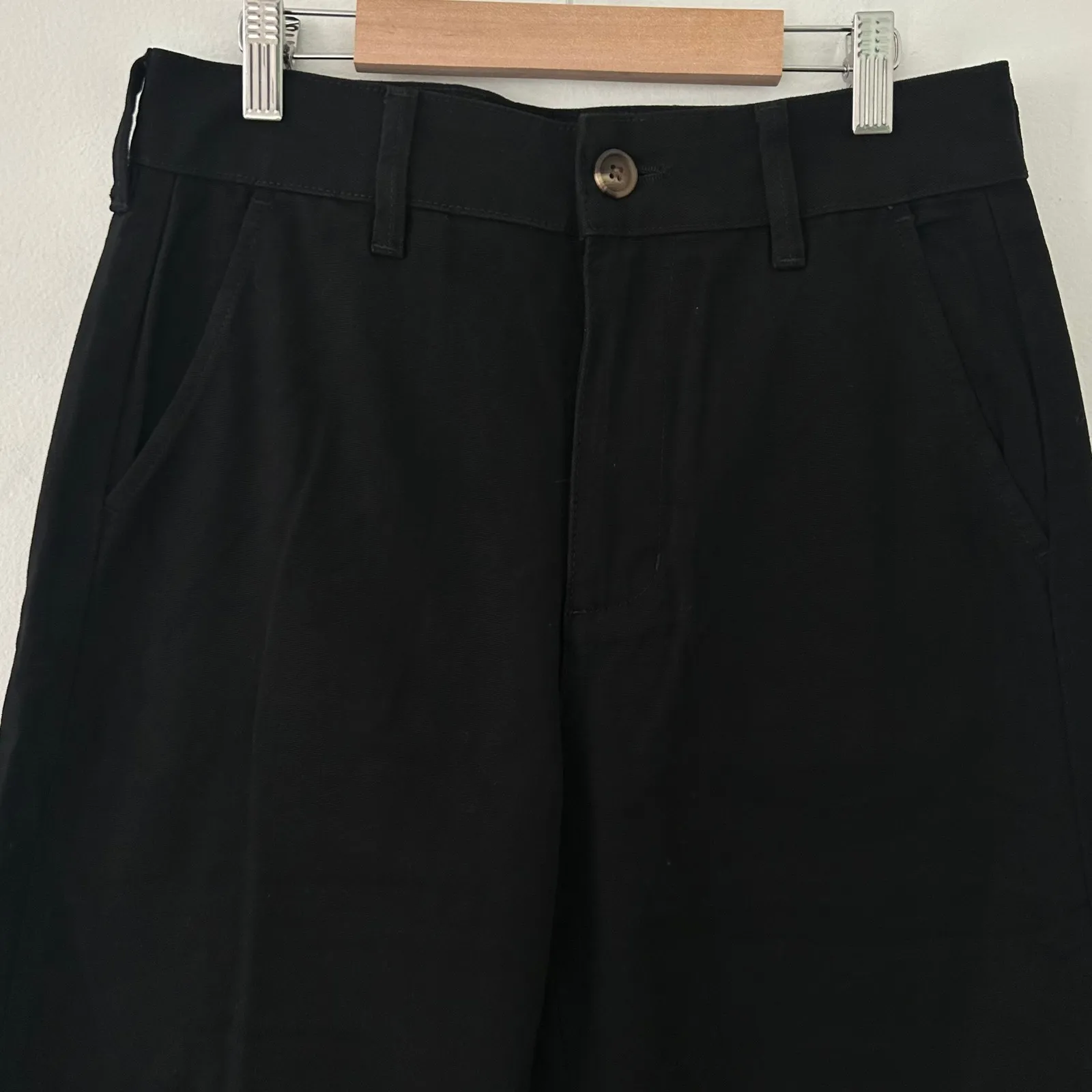 American Giant Women's Black High Rise Wide Leg Patch Pocket Pants 6 NWOT - Image 3