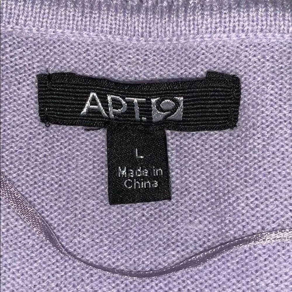 Apt 9 Womens Sweater Relaxed Fit Colorblock Pullover Lavender Gray Large - Image 7