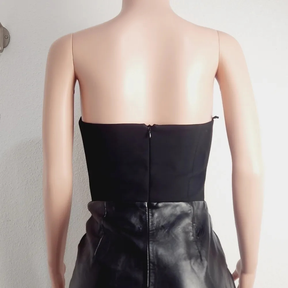 𝅺Zara Mini Tuxedo Vegan Leather Party Dress Size: S - Image 5
