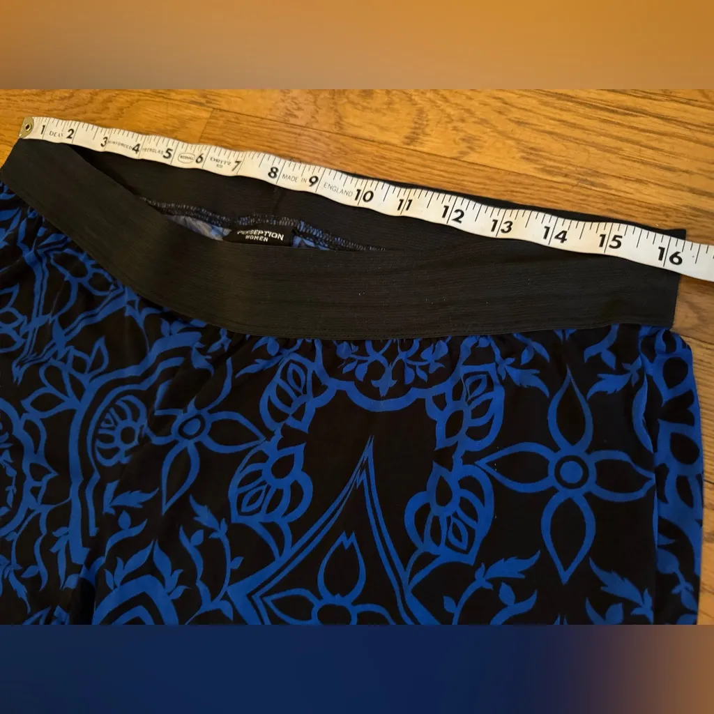 Perseption Black and Blue Patterned Pants Size 2X - Image 5