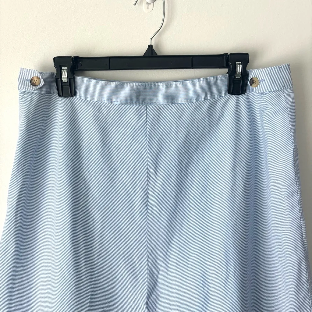 Theory Blue White Pinstripe Skirt Daphine Knee Length Business Professional - Image 3