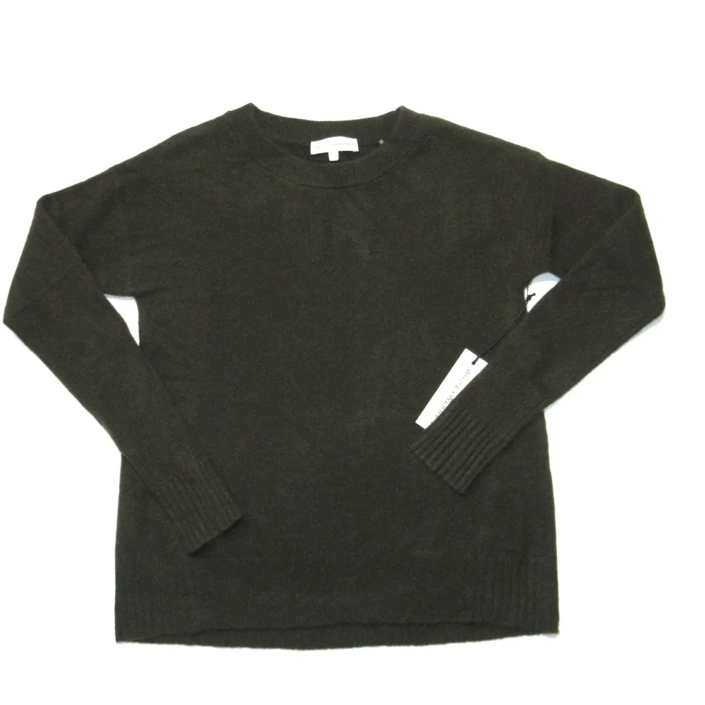 NWT White + Warren Cashmere Crewneck in Midnight Forest Green Sweater L Size L - Image 2