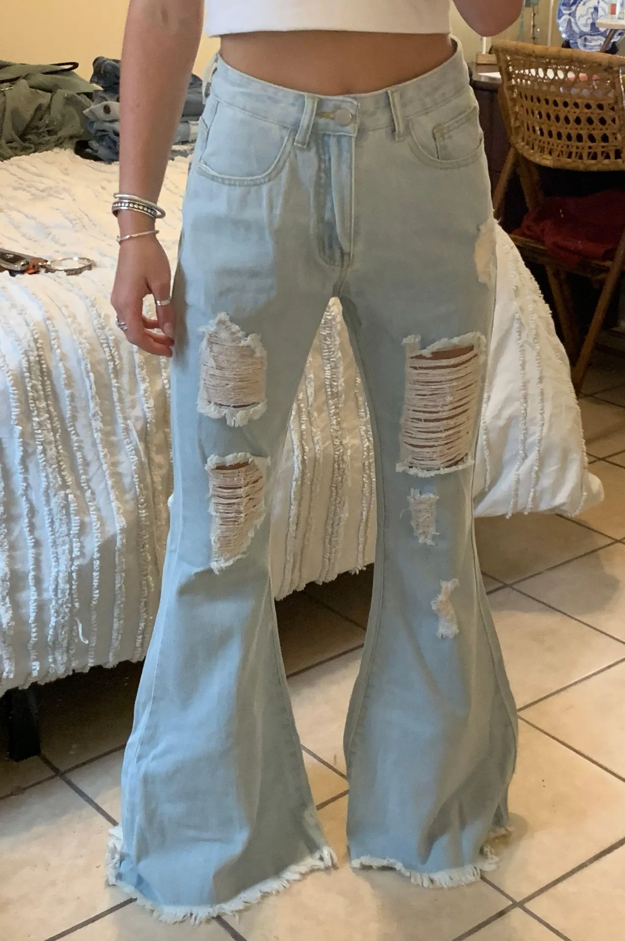 SheIn High Waisted Bell Bottom Jeans - Image 2