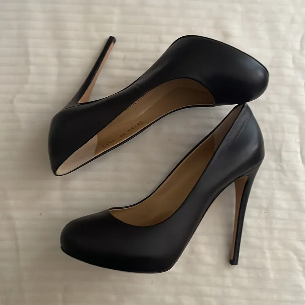 Giuseppe Zanotti Leather Pumps Heels Black Stiletto size 39 US 9 Classic NWOB - Image 5