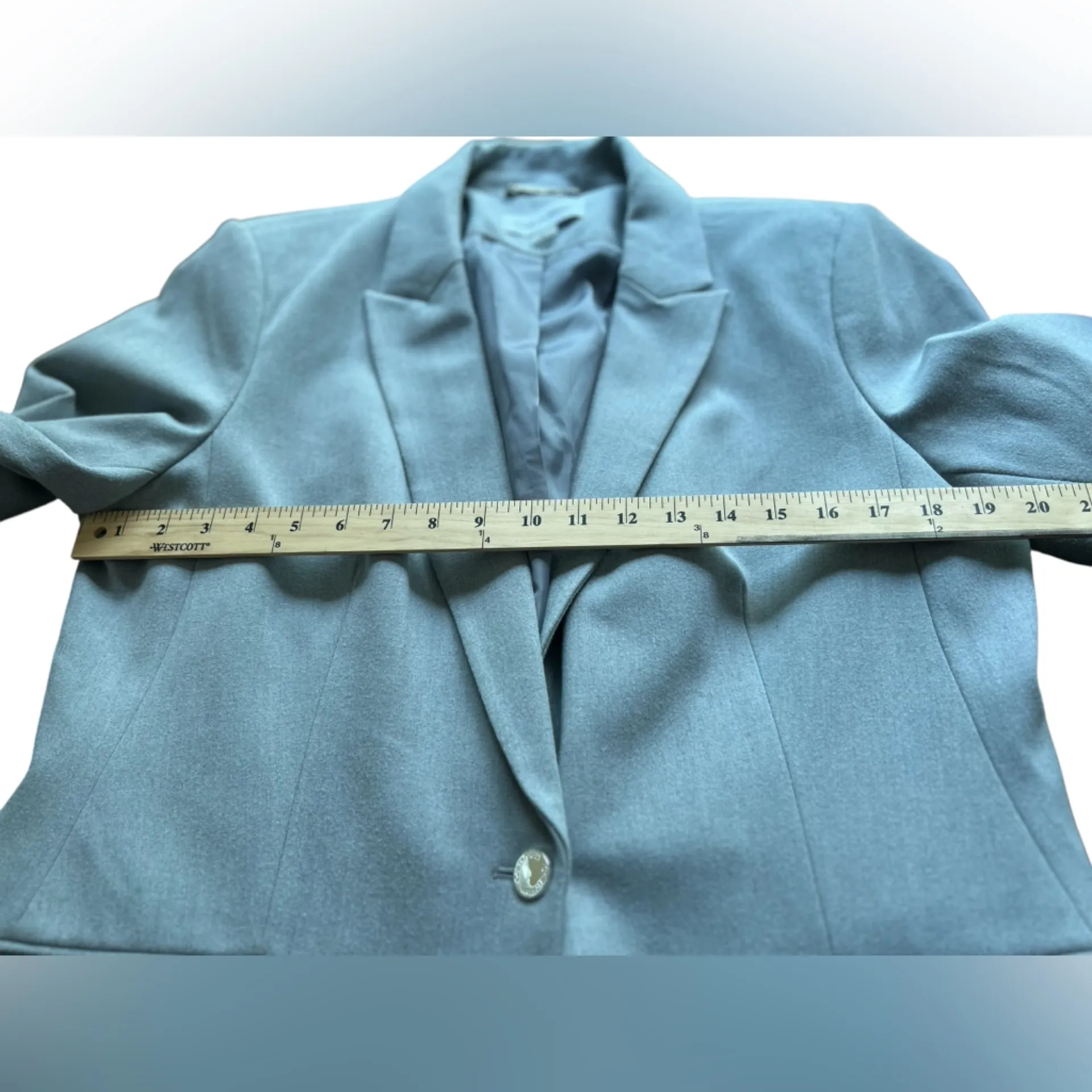 Calvin Klein Women's Gray One-Button Blazer Size 16 Business‎ Jacket - Image 10