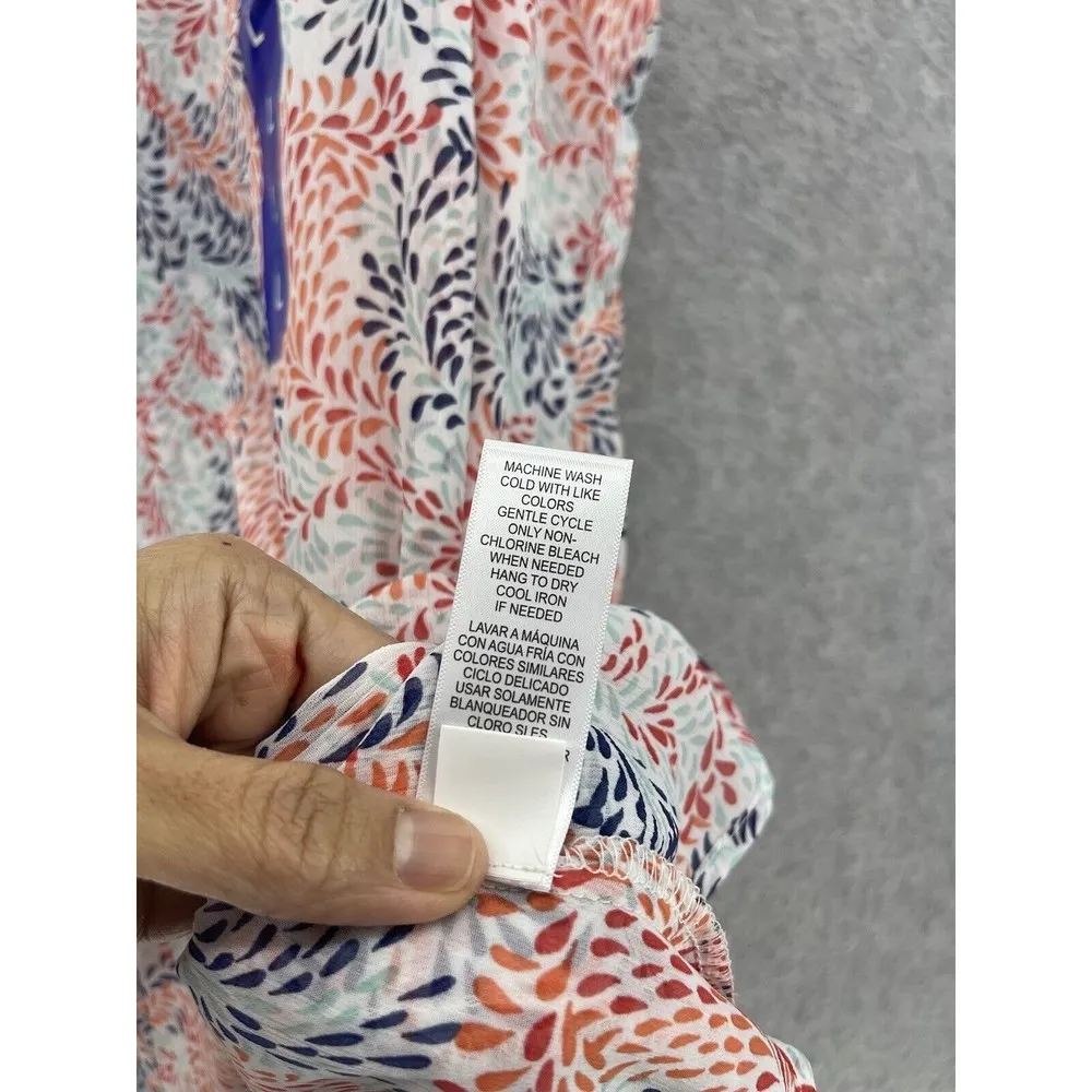 Fever Women's Blouse Sleeveless Size Large Trapeze Foliage Sheer - Image 4