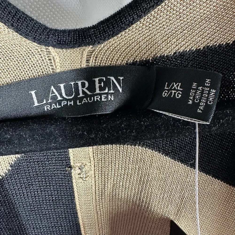 Ralph Lauren Women's New Geo Print Poncho Cardigan Shawl Size Large/XL FLAWED - Image 3