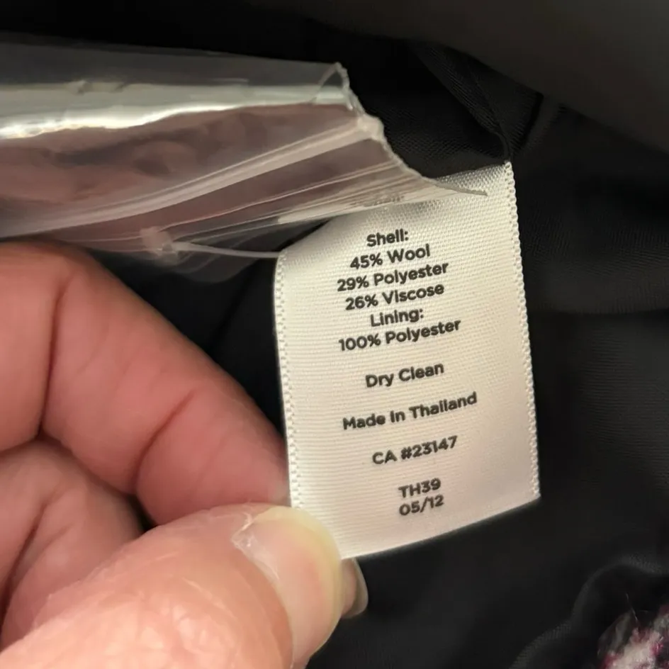 Talbots Wool Blazer Jacket Houndstooth Plaid Preppy Pockets Womens 16WP NWOT - Image 9