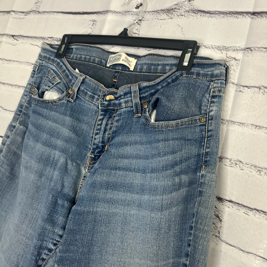 Signature Levi’s Curvy Bootcut Jeans Sz 14 S/C Medium Wash Stretch Denim Flare - Image 7