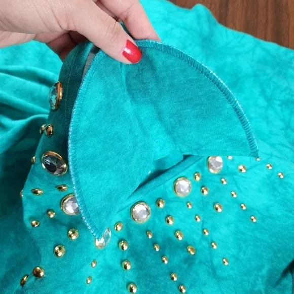 Vintage Marshall Rousso Statement Tie Dye Lounge Set Top and Pants Size L Green Size L - Image 10