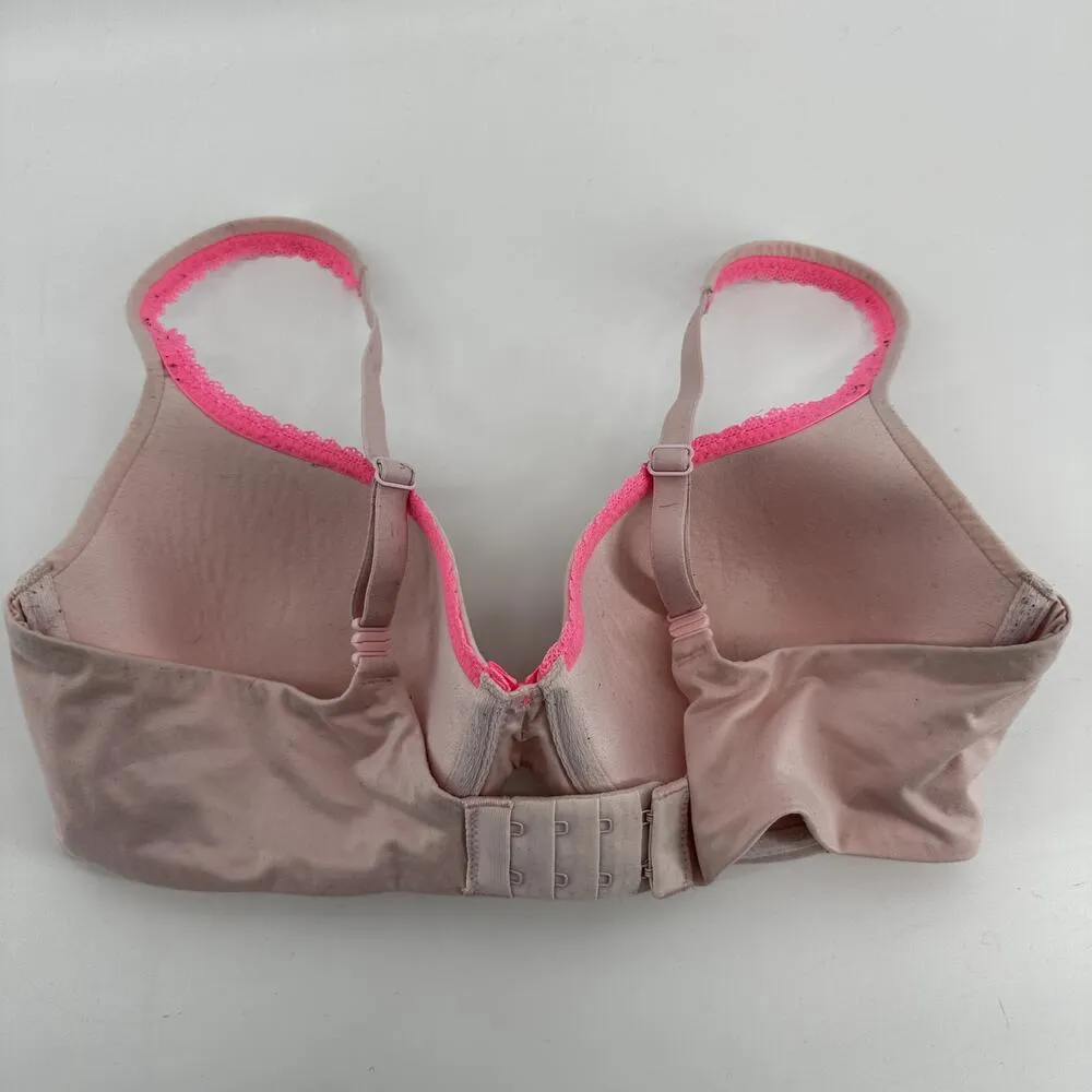 Victoria's Secret Lined Demi Bra Underwired Padded Bow Comfort Light Pink 34D - Image 3