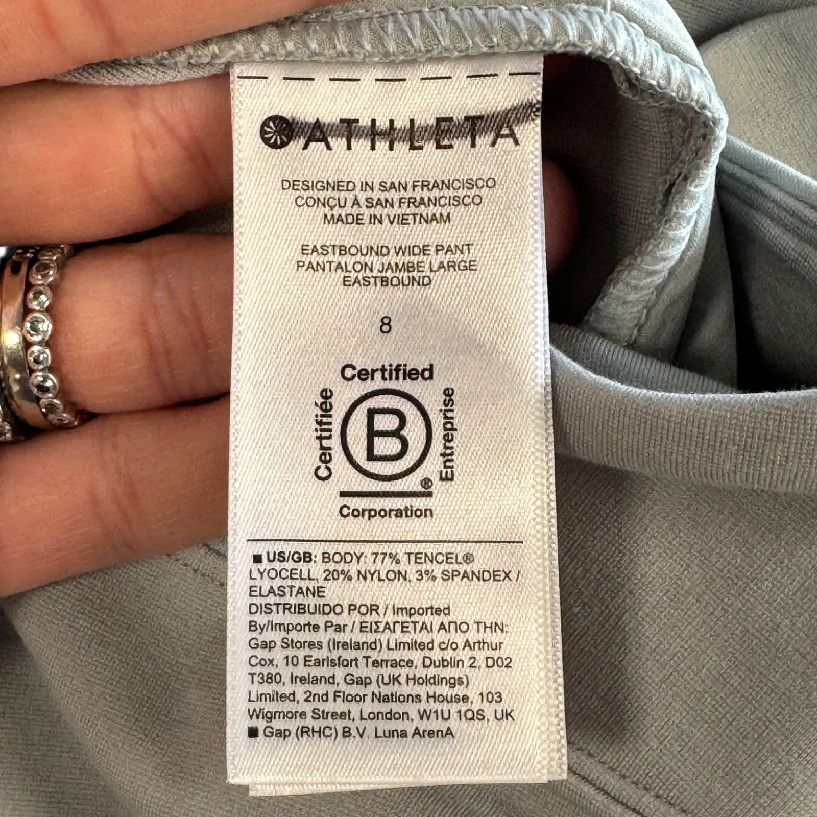 Athleta Eastbound Wide Leg‎ Pants Womens Size 8 Sage Green Tencel Blend - Image 4